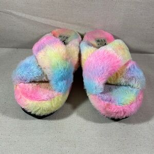Mix No. 6 Colorful Fuzzy Slippers Size 6